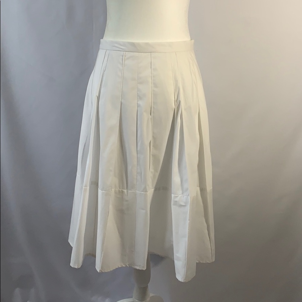 Ann Taylor White A-Line Cotton Skirt